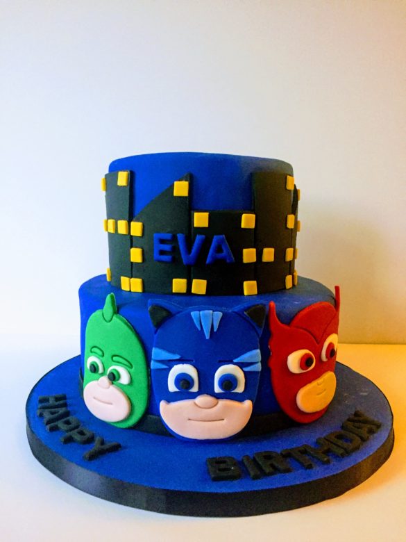 PJ Mask Cake, PJ Mask Cake Ideas, Omelette Cake, Gecko Cake Ideas, Catboy cake ideas